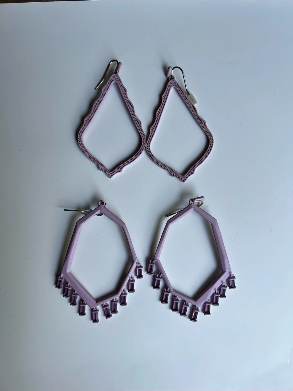 Set of Kendra Scott Statement Drop Earrings Purple